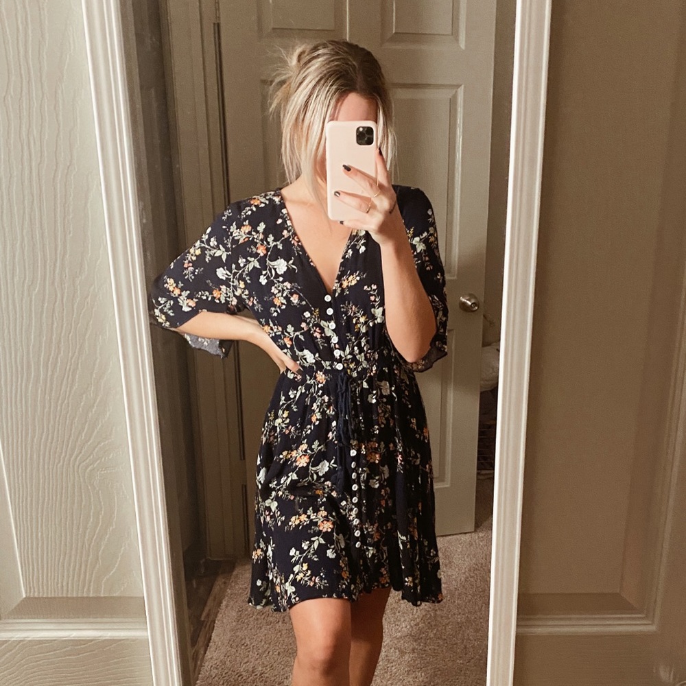 Boutique - Boho Button Down Floral Dress